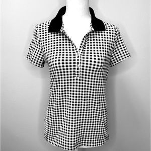 Tommy Hilfiger Gingham Black & White Top Size S